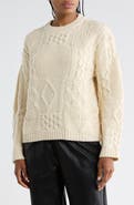 7 For All Mankind Patchwork Cable Knit Sweater