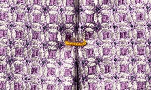 Eton Floral Geometric Silk Tie In Neutral