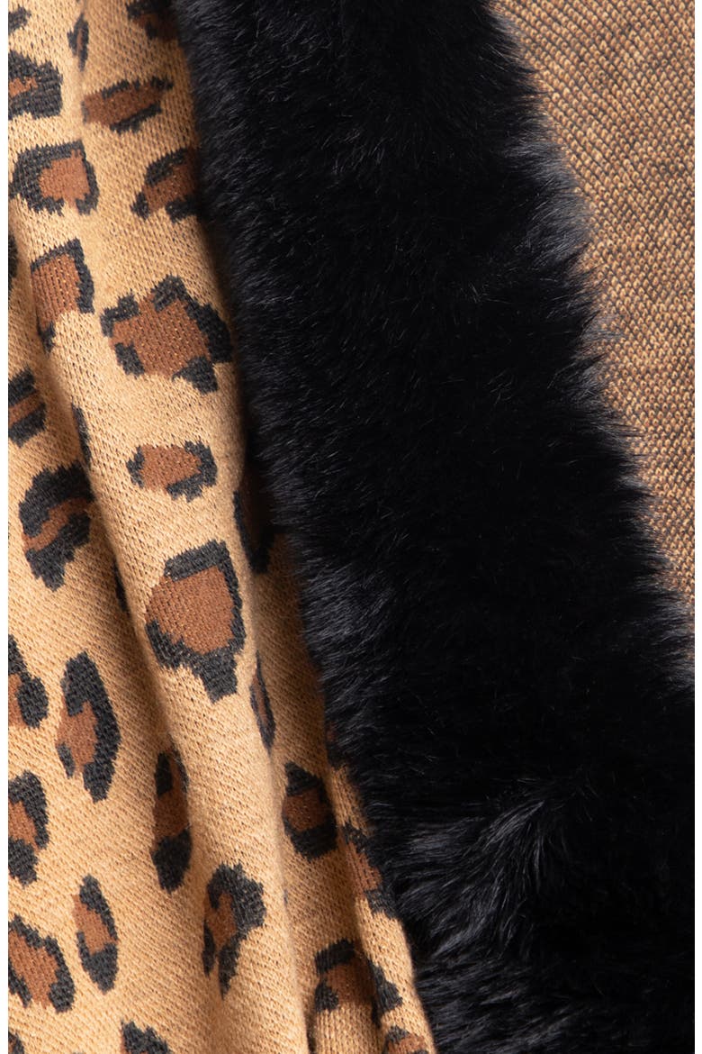 Faux Fur Cheetah Topper, Alternate, color, BLACK