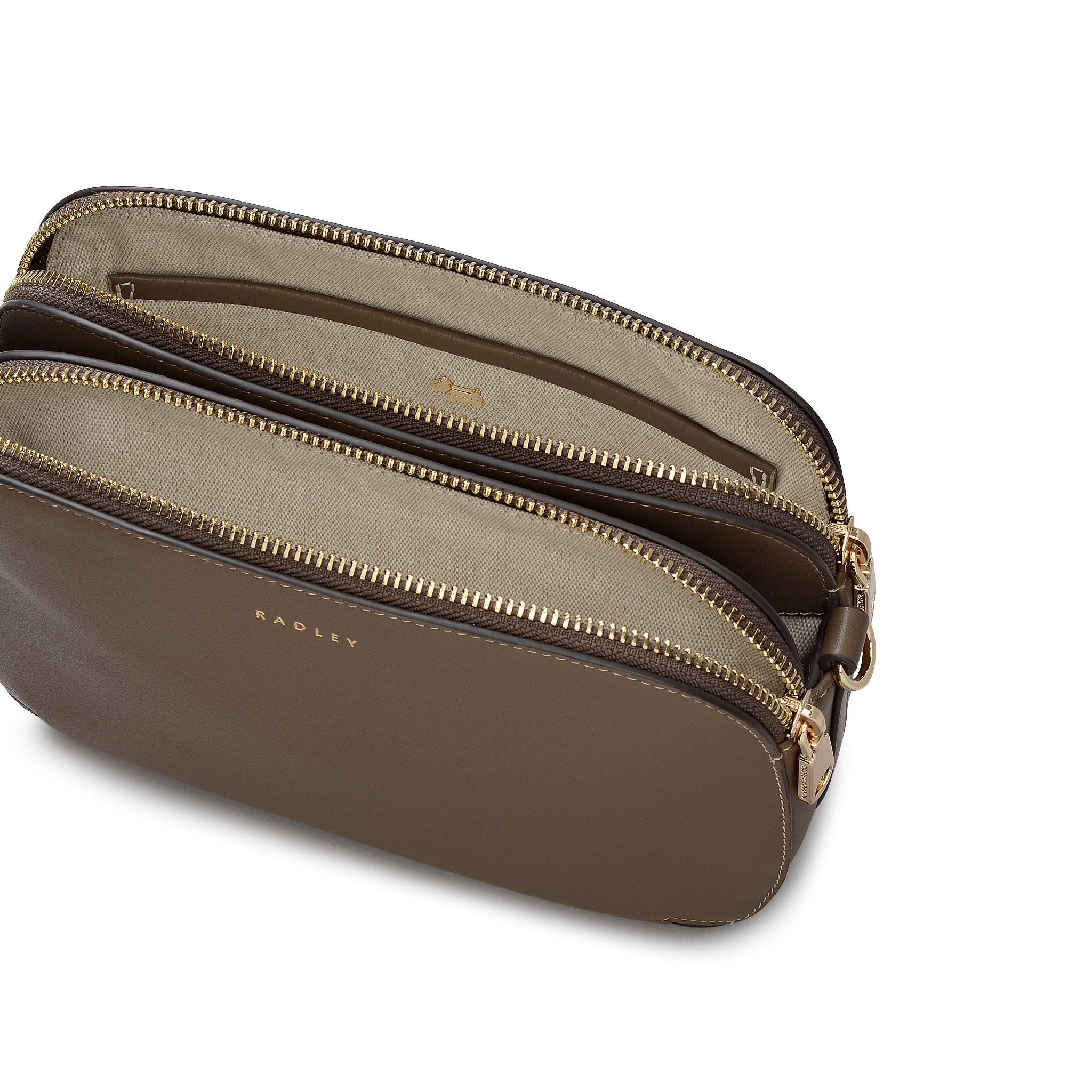 Radley Dukes Place Medium Ziptop Crossbody Bag, Alternate, color, Coffee