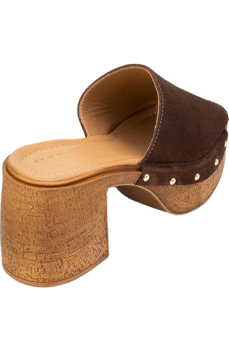 Forever & Always Shoes Pull Leather Platform Mules, Alternate, color, Dark Brown Suede Leather