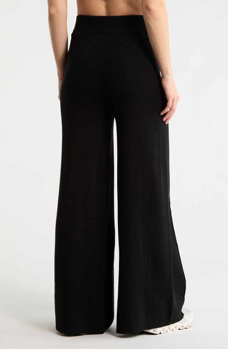 NYDJ Pintuck Knit Wide Leg Pants, Alternate, color, Black