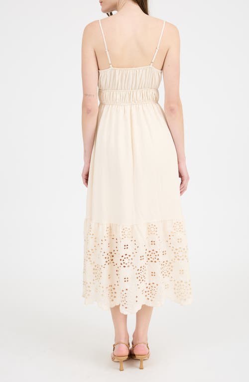 BLU PEPPER BLU PEPPER EMBROIDERED EYELET EMPIRE WAIST MIDI DRESS