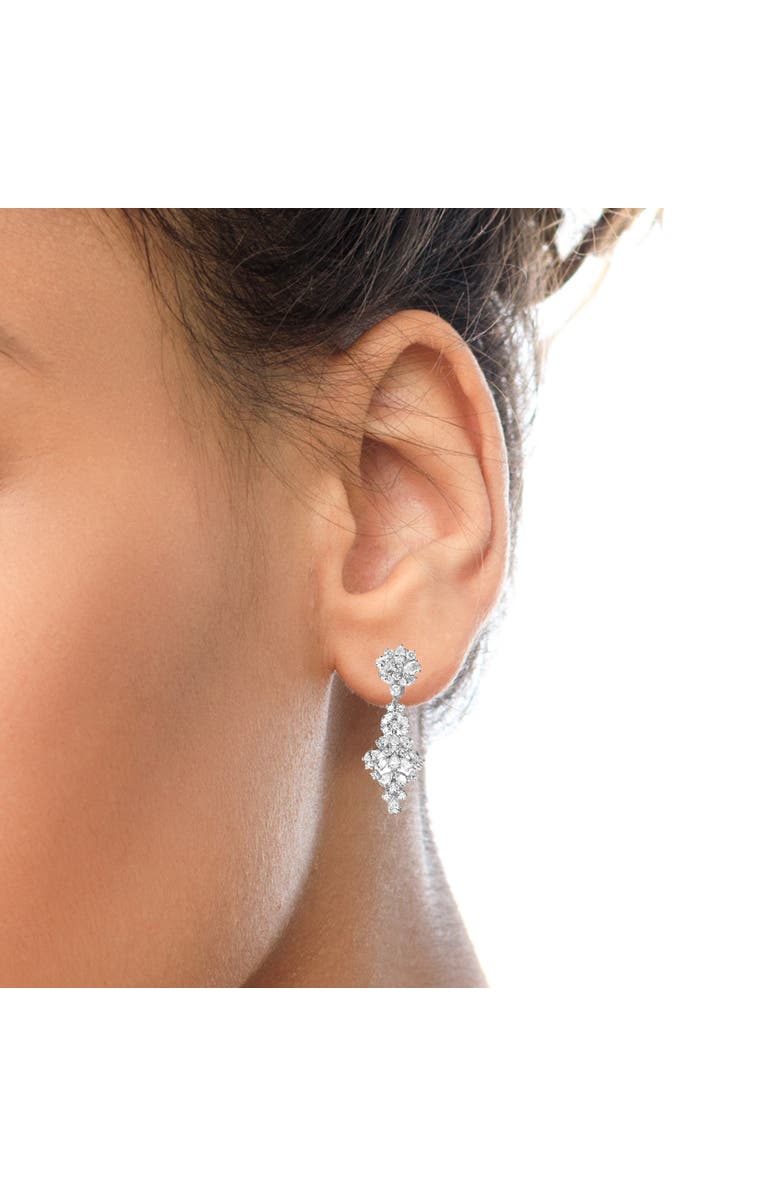 Haus of Brilliance 18K White Gold 9 1/2 Cttw Diamond Cluster Drop Dangle Earrings, Alternate, color, White