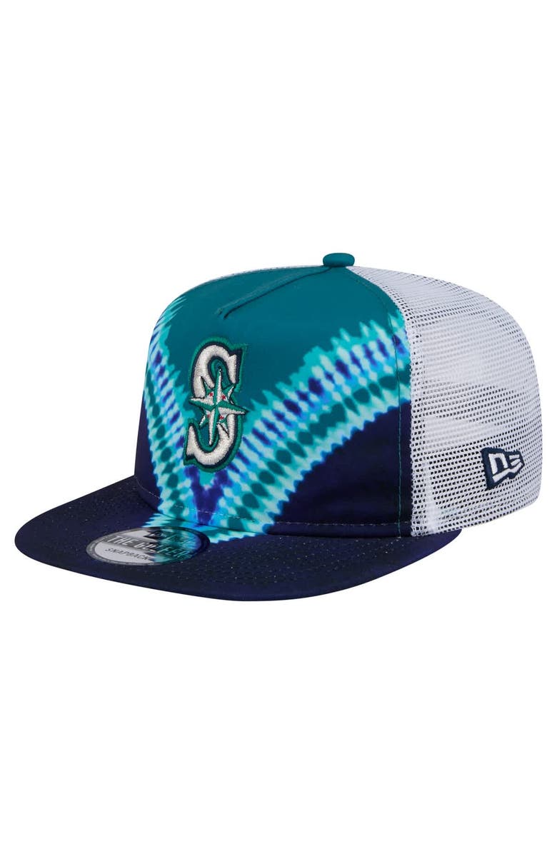 New Era Men's New Era Seattle Mariners Tie-Dye Golfer Trucker Adjustable Hat, Main, color, 