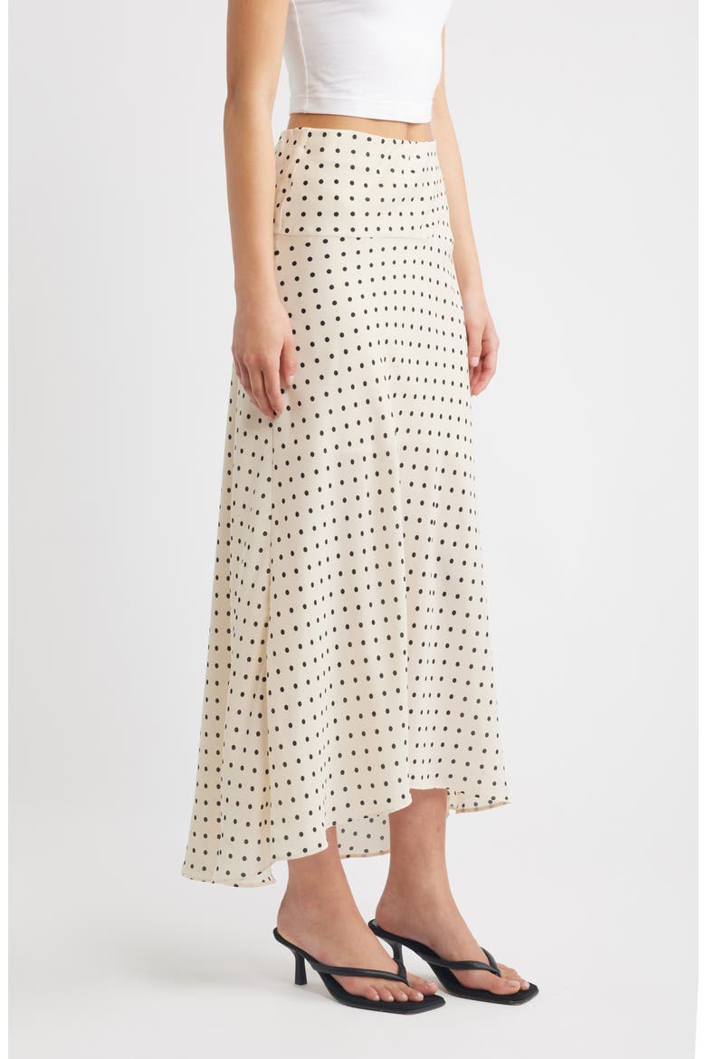 Flippy Polka Dot High-Low Skirt, Alternate, color, ECRU
