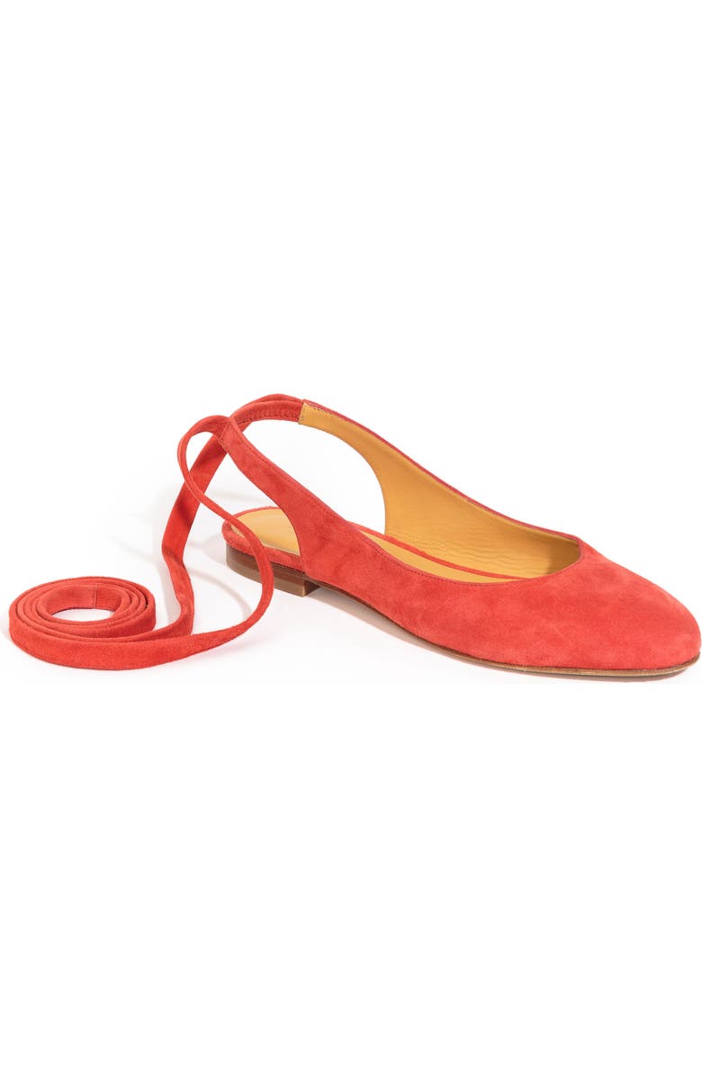 Sézane Nina Ballerina Ankle Wrap Flat, Main, color,
