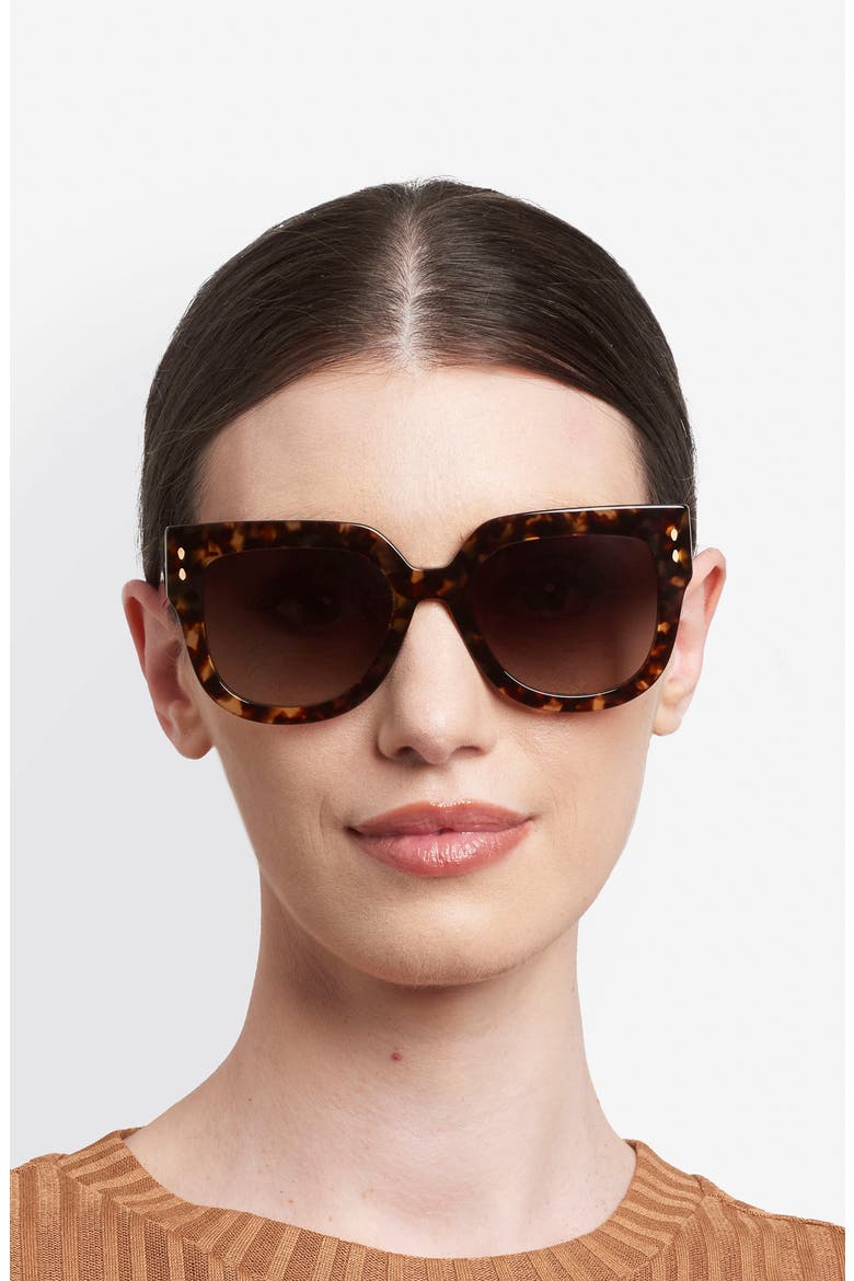 53mm Square Sunglasses, Alternate, color, HAVANA/ BROWN SF