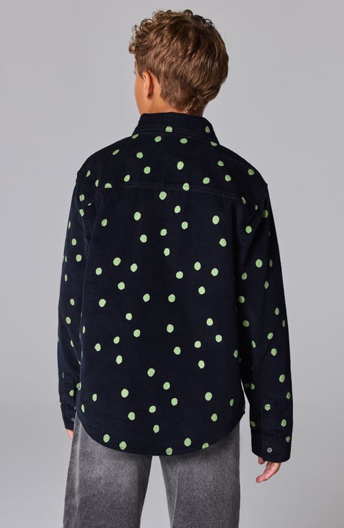 Smallsaints By Allsaints Kids' Polka Dot Cotton Corduroy Button-up Shirt In Black