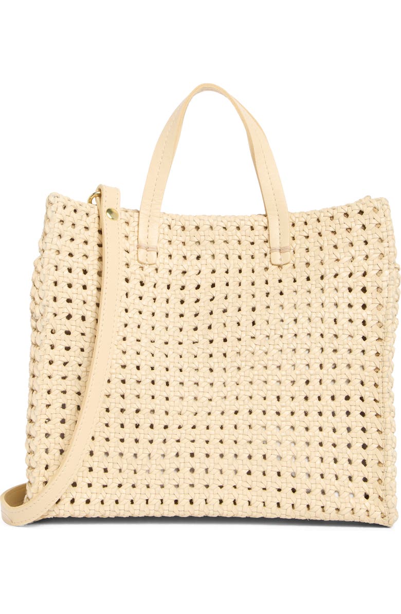 Clare V. Petit Simple Woven Leather Tote, Main, color,