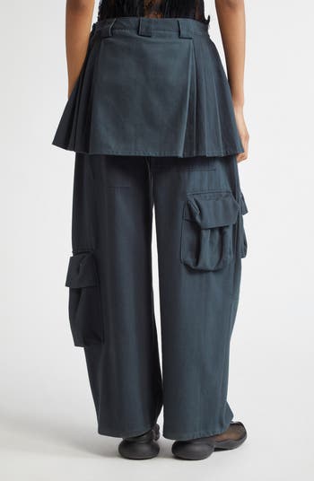 Collina Strada Lawn Plaid Skirt Overlay Cargo Pants | Nordstrom