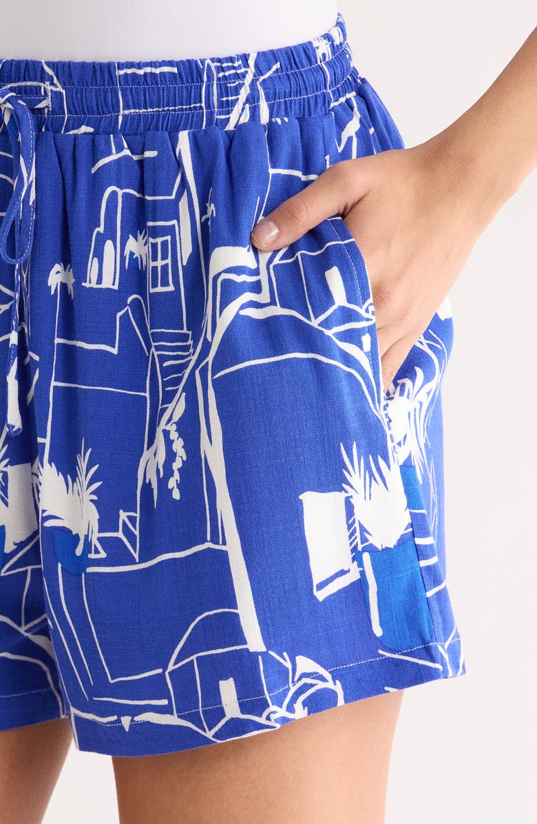 SUGARLIPS Mims Town Print Drawstring Shorts, Alternate, color, 