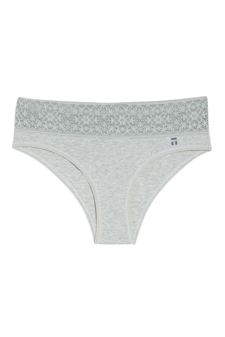 Cool Cotton Lace Cheeky Briefs, Alternate, color, HEATHER GREY