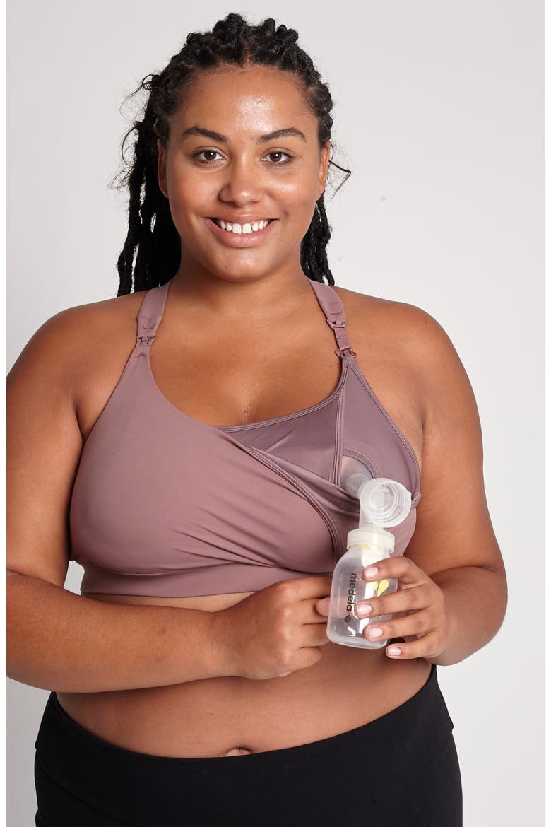 Venice 3 Ultimate Support Full Coverage Nursing and Pumping Sports Bra, Alternate, color, Mauve Smoke