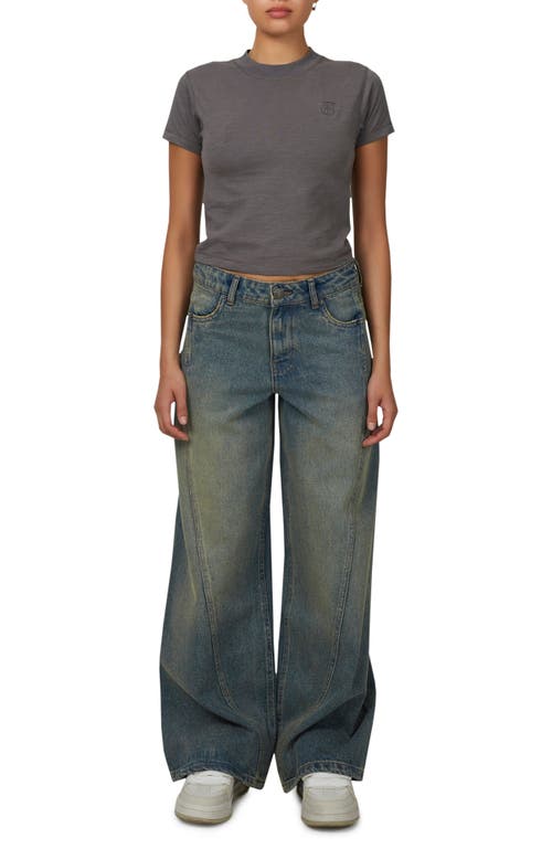 Good For Nothing Baggy Vintage Wash Seam Denim Jeans In Blue