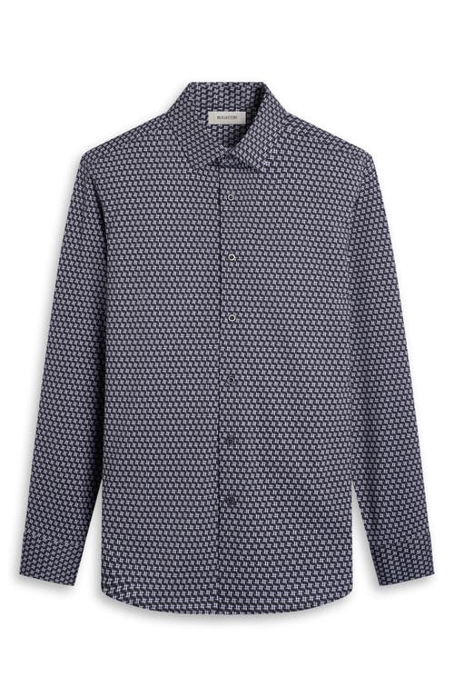 Bugatchi James Ooohcotton® Geo Button-up Shirt In Black