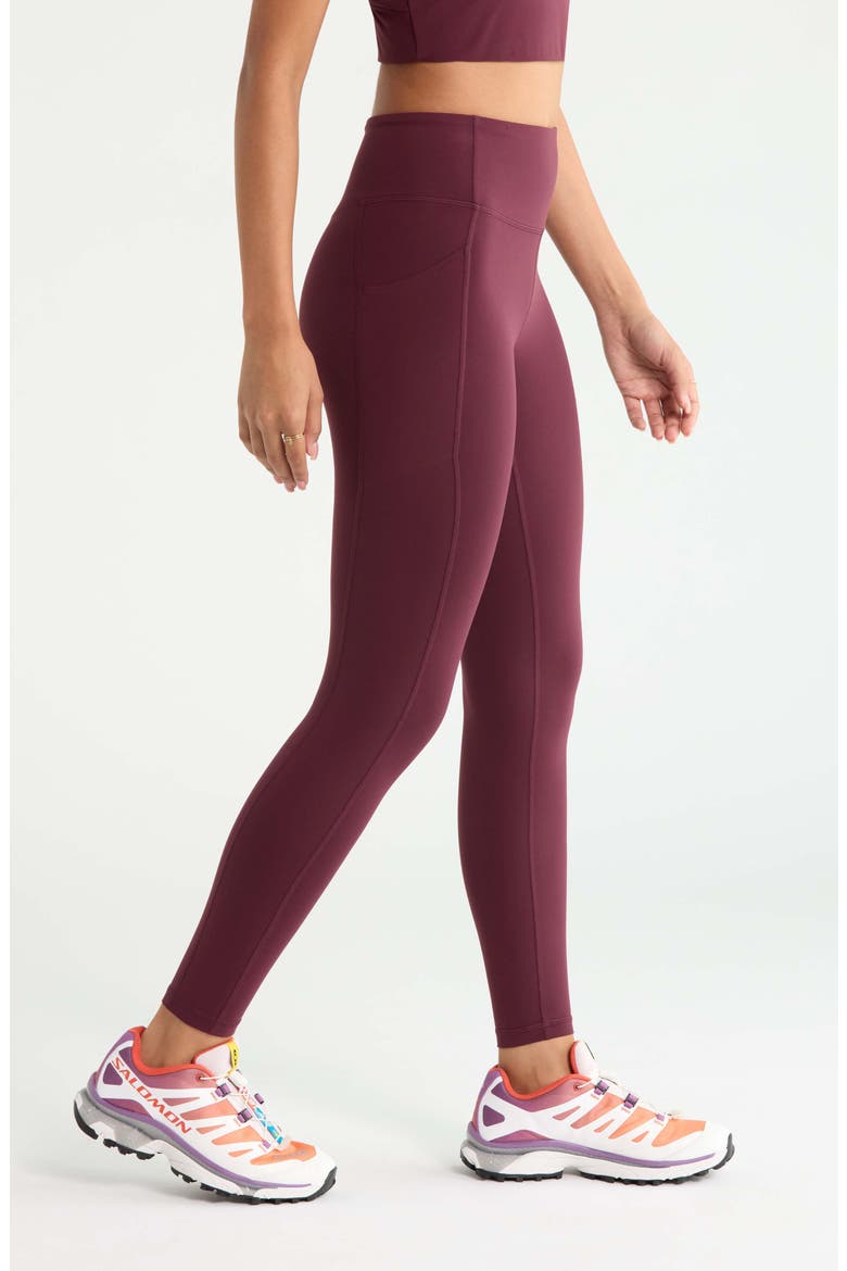 Studio Luxe 7/8 High Waist Pocket Leggings, Alternate, color, BURGUNDY STEM