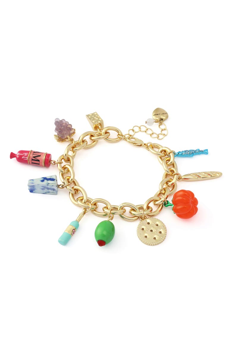 Betsey Johnson Charcuterie Flex Bracelet, Alternate, color, Multi