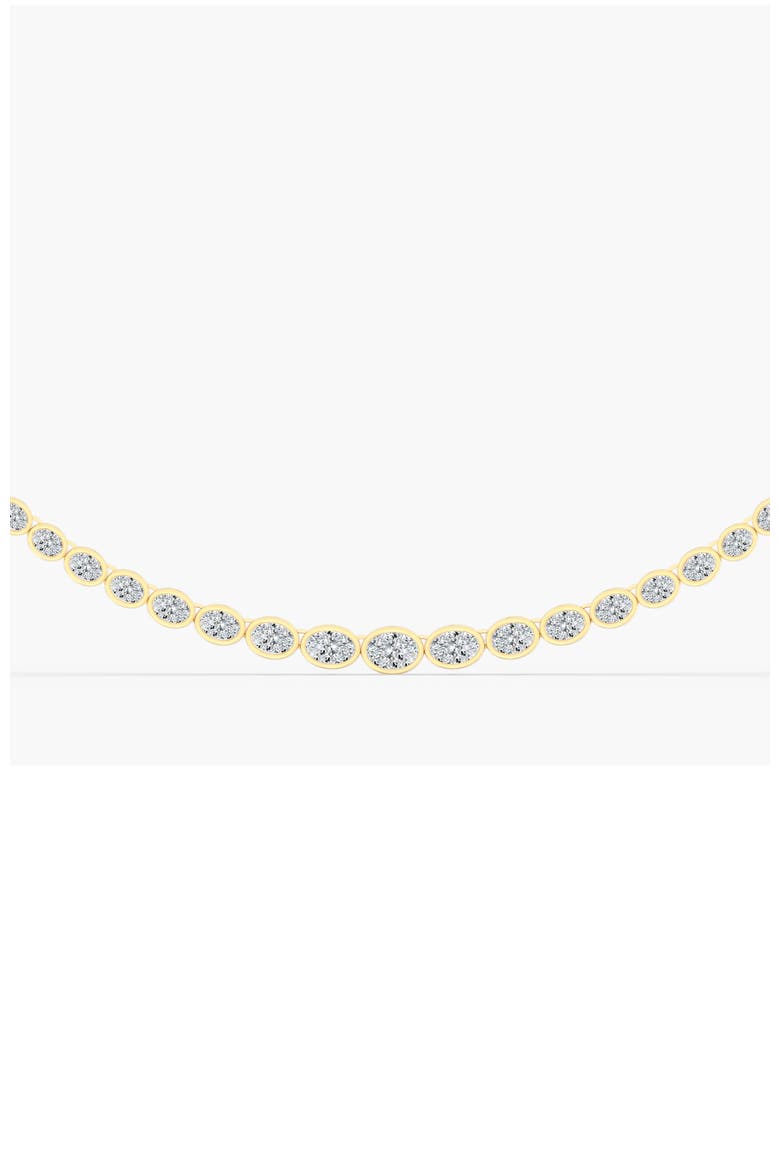 East West Oval Bezel Lab Diamond Necklace in 14K, Alternate, color, Yellow Gold