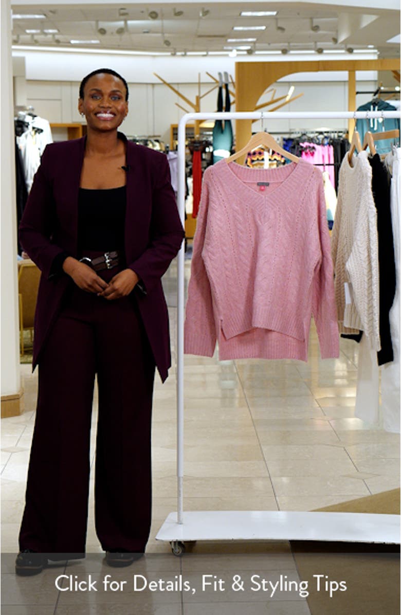 Cable Stitch V-Neck Sweater, sales video thumbnail