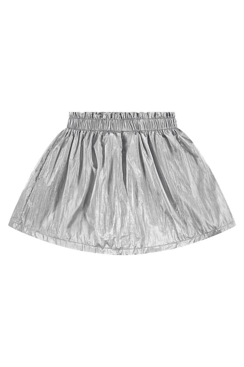 Cinched Foil Skirt, Alternate, color, Shiny Silver