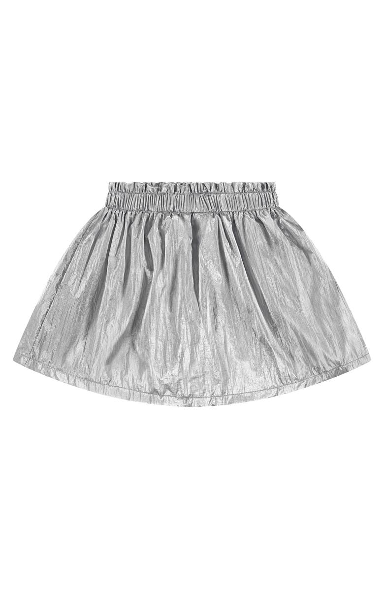 Stains and Stories by Babyface Cinched Foil Skirt, Alternate, color, Shiny Silver