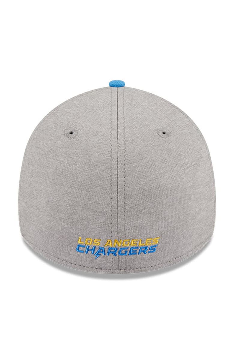 New Era Men's New Era Heather Gray/Powder Blue Los Angeles Chargers Striped 39THIRTY Flex Hat, Alternate, color, 