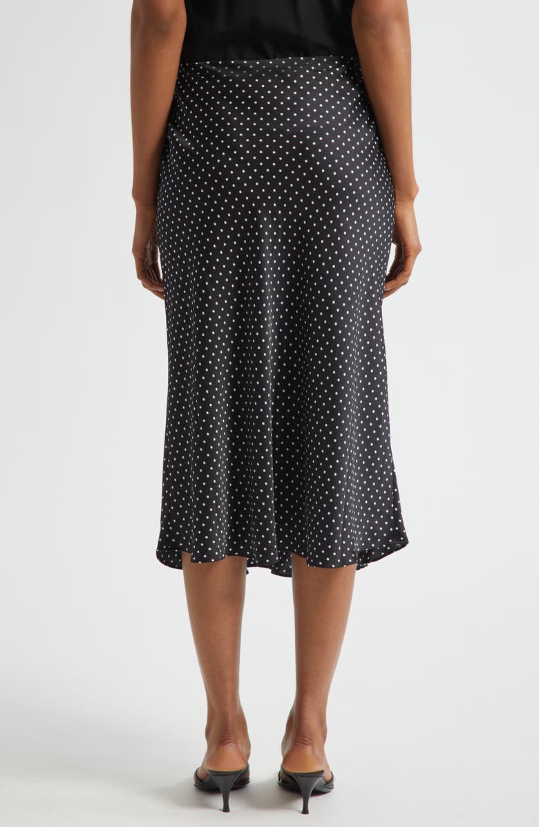 Lauren Ralph Lauren Satin Charmeuse Midi Skirt, Alternate, color, Black/ Cream