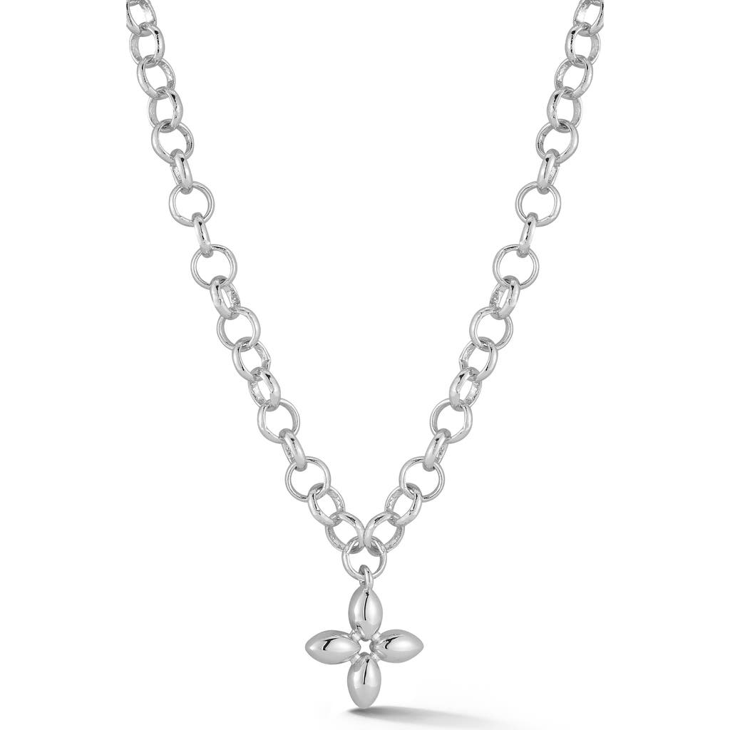 Shop Chloe & Madison Chloe And Madison Clover Pendant Necklace In Silver