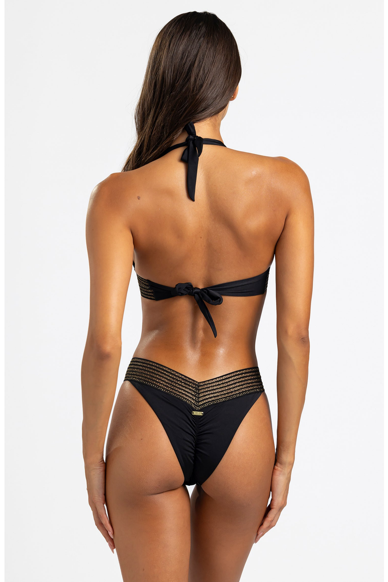 Addie Halter Top, Alternate, color, Black / Gold