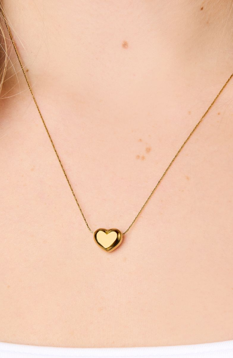 Little Sky Stone Pebble Heart Necklace, Alternate, color, Gold