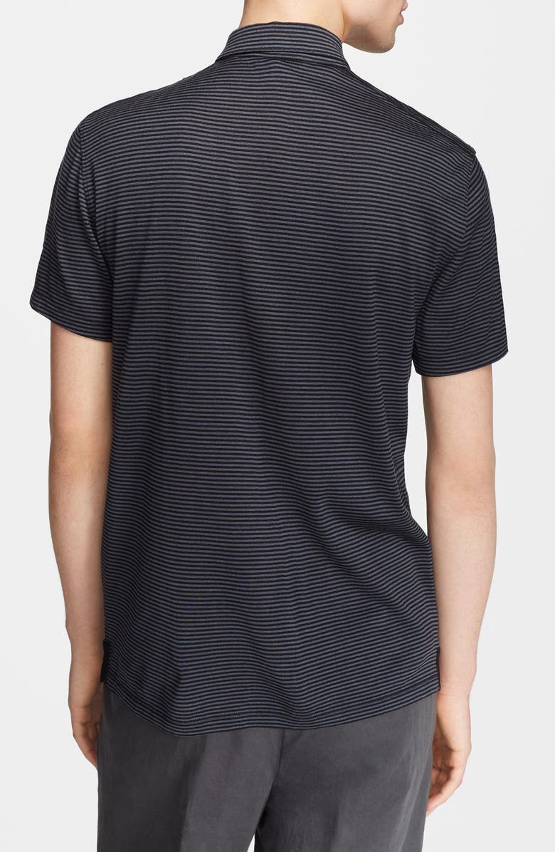 John Varvatos Hampton Slim Fit Silk & Cotton Polo, Alternate, color, 