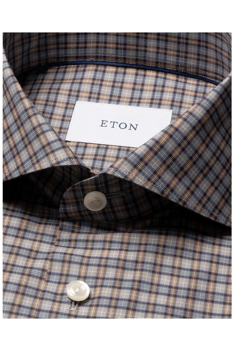 Slim Fit Checked Cotton Shirt, Alternate, color, LIGHT BEIGE