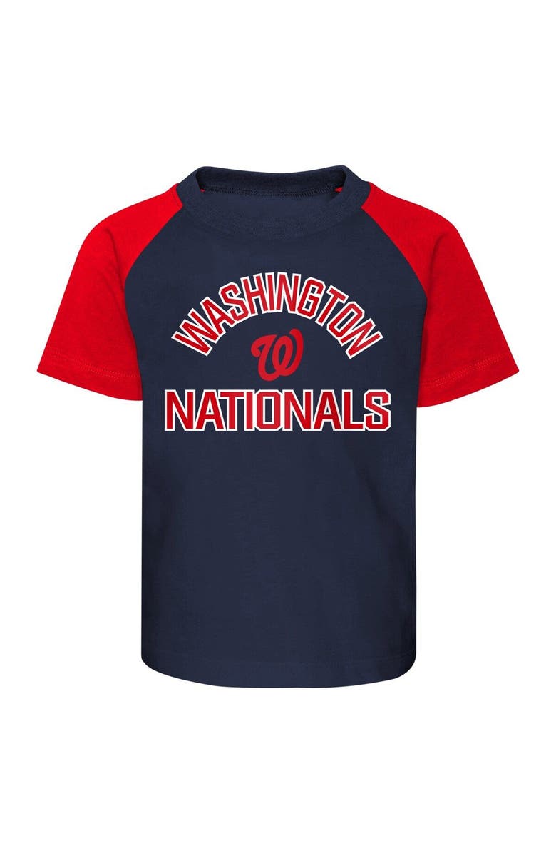 Outerstuff Infant Navy/Heather Gray Washington Nationals Ground Out Baller Raglan T-Shirt and Shorts Set, Alternate, color, Navy