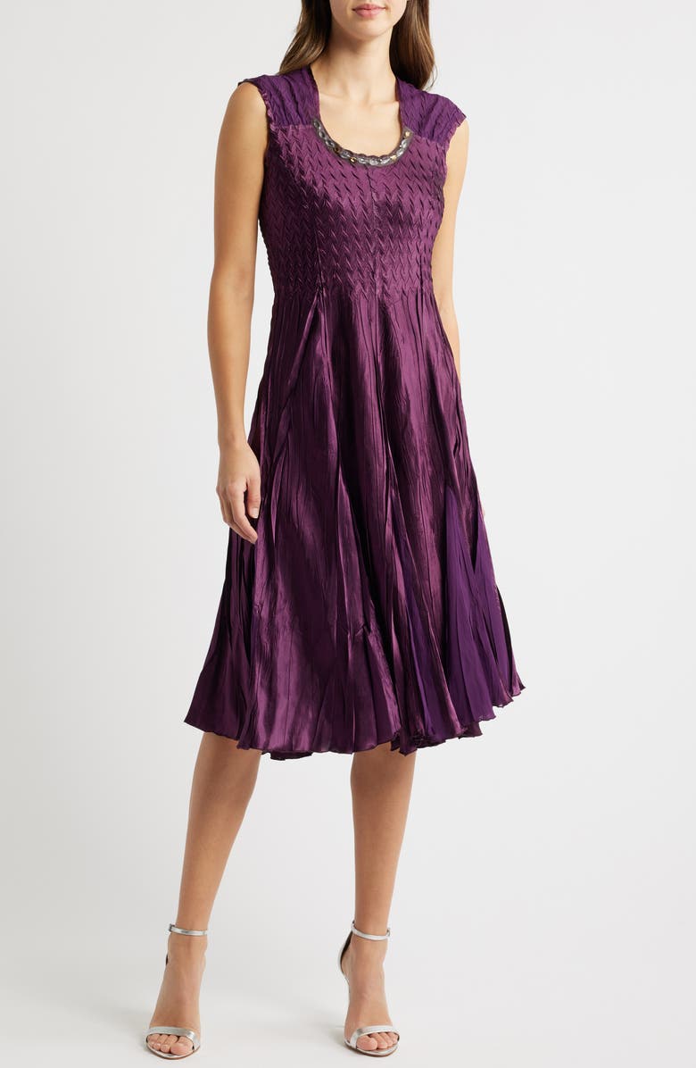 Komarov Tiered Charmeuse & Chiffon Cocktail Dress, Alternate, color, 