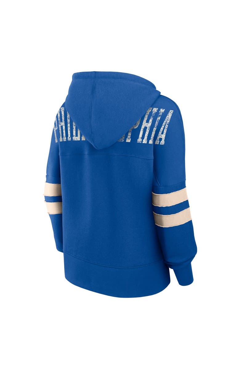 FANATICS Women's Fanatics Branded Royal Philadelphia 76ers Bold Move Dolman V-Neck Pullover Hoodie, Alternate, color, Royal