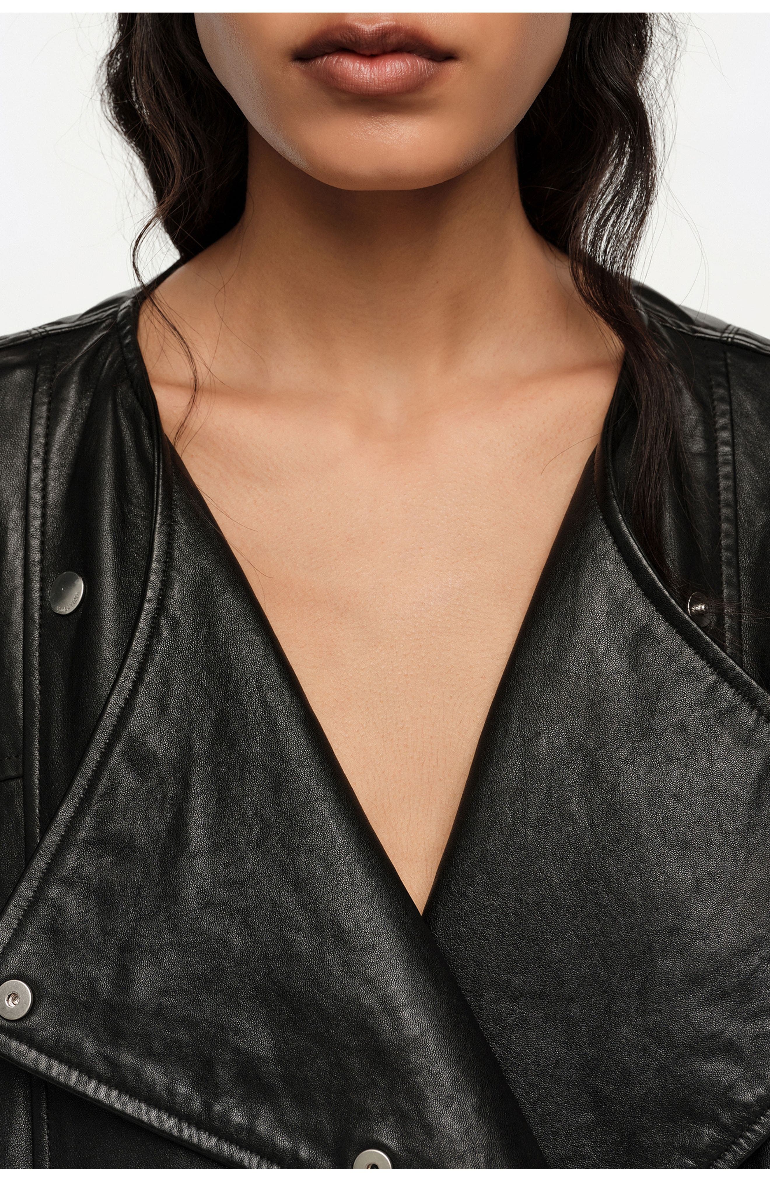 Leather Double-Breasted Jacket - image 2