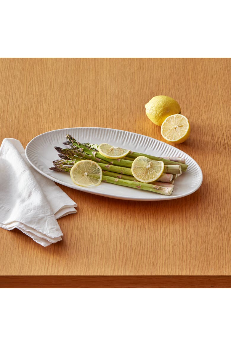 Vista Oval Small Serving Platter Grey Dishwasher Safe Serveware, Alternate, color, Grey