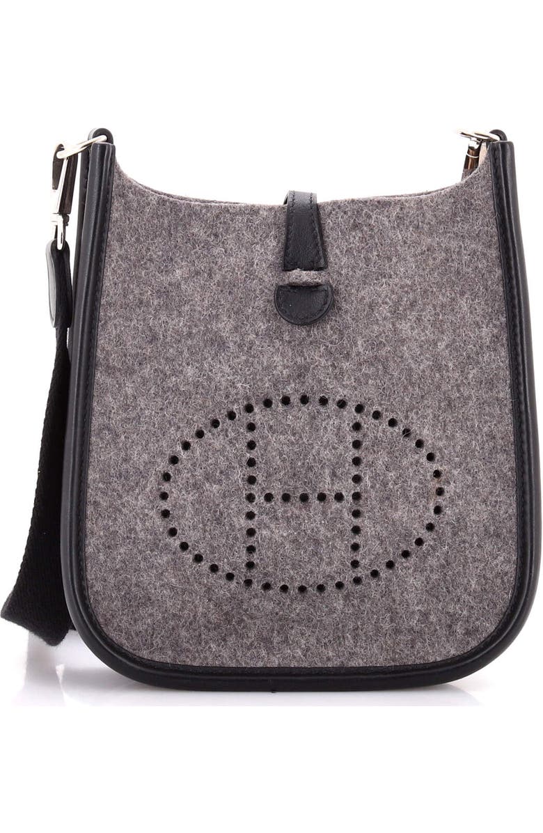 Pre-Owned Hermes Evelyne Bag Gen III Felt TPM, Main, color, Gris Moyen