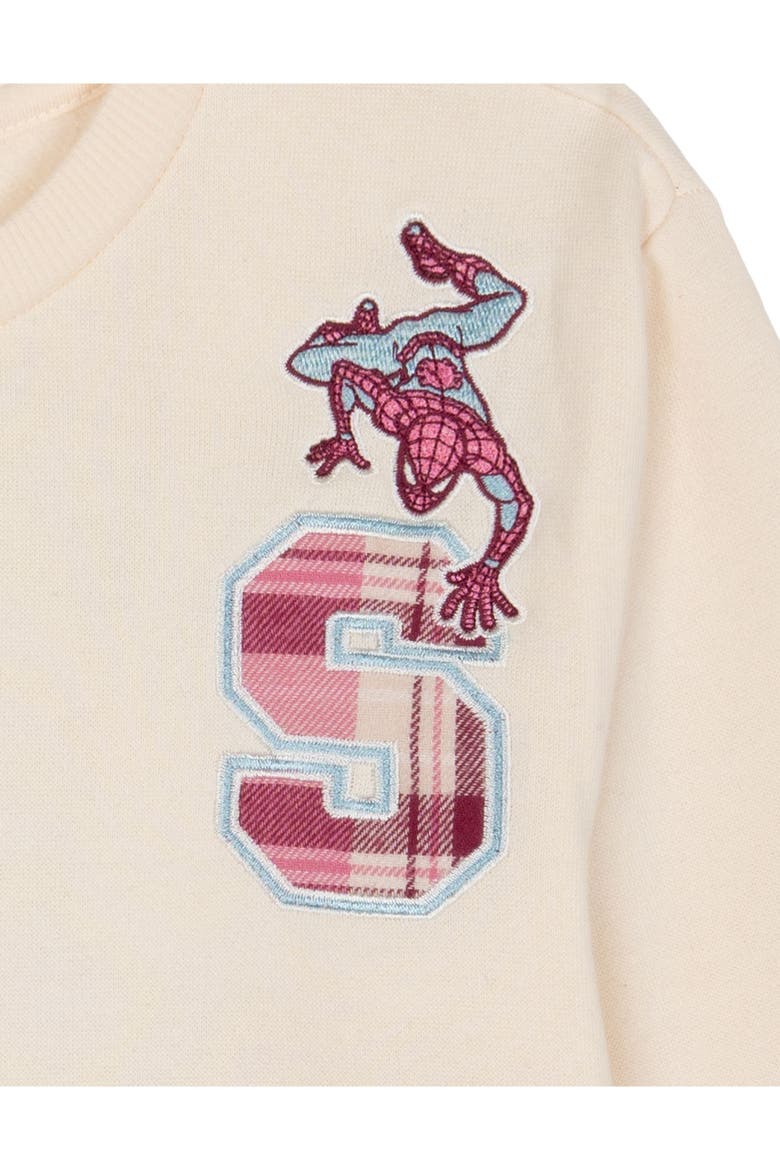 Spider-Man Fleece Sweatshirt and Pleated Skirt Set, Alternate, color, Spider Man Pink Plaid