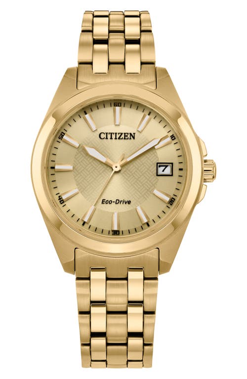 Citizen Peyten Womens Gold Tone Stainless Steel Bracelet Watch Eo1222-50p In Gold