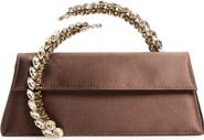 L’alingi Karma Crystal Handle Satin Clutch