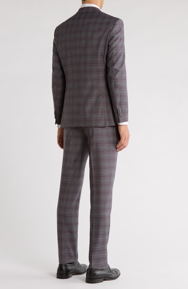 English Laundry Trim Fit Plaid Two-Piece Suit, Alternate, color, Gray