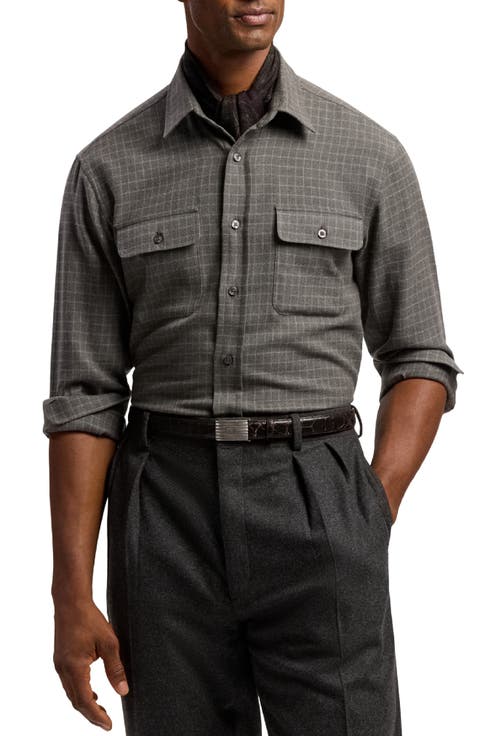 Cooper Tattersall Check Cotton Flannel Button-Up Shirt