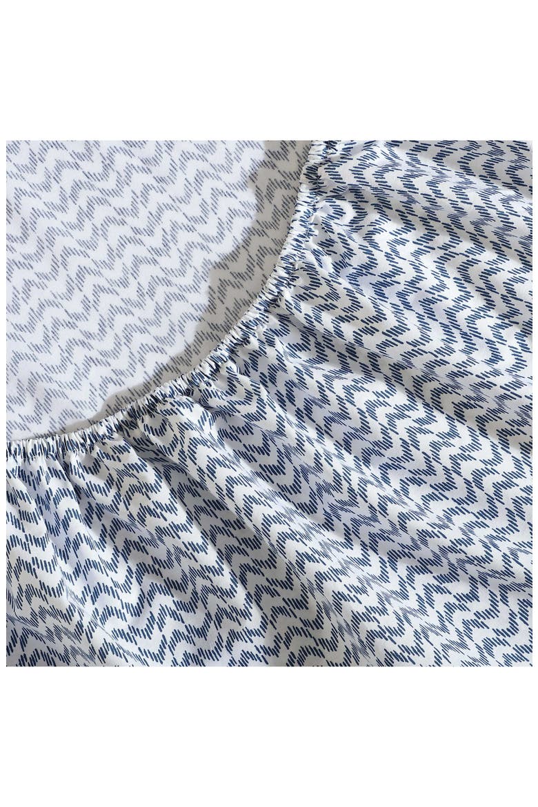 Ikat Wave 200 Thread Count Cotton Percale Sheet Set, Alternate, color, BLUE