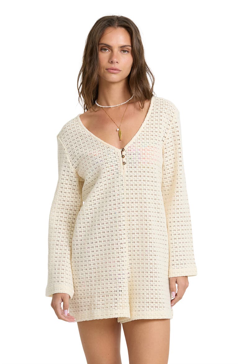 Isla Cover-Up Romper, Alternate, color, WHITE CAP