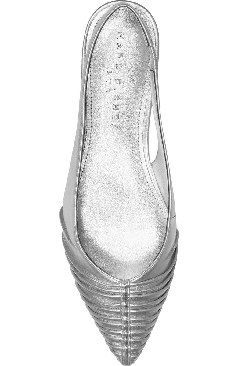 Marc Fisher LTD Dalatee Slingback Pointed Toe Flat, Alternate, color, Silver