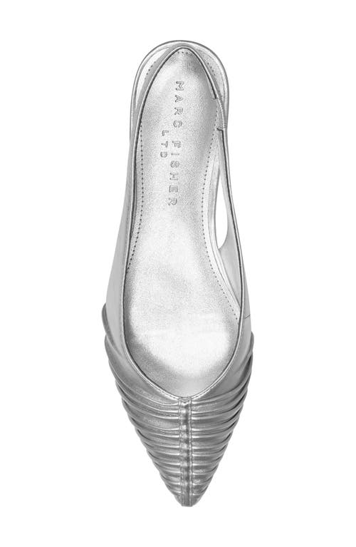 Marc Fisher Ltd Dalatee Slingback Pointed Toe Flat In Silver