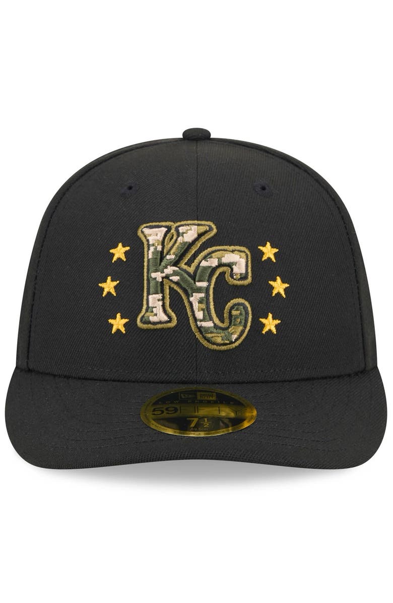 New Era Men's New Era Black Kansas City Royals 2024 Armed Forces Day Low Profile 59FIFTY Fitted Hat, Alternate, color, Black