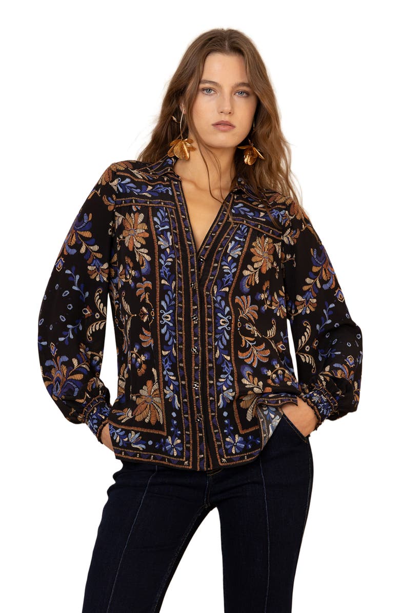 Hale Bob Avalynn Silk Top, Alternate, color, 